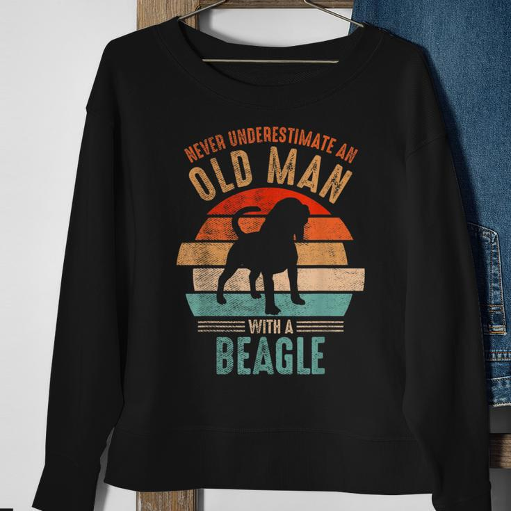 Mb Never Underestimate An Old Man With A Beagle Sweatshirt Gifts for Old Women