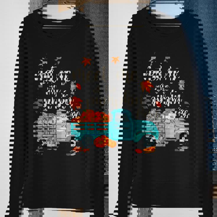 Meet Me At The Pumpkin Patch Halloween Thanksgiving Pumpkin Sweatshirt Gifts for Old Women