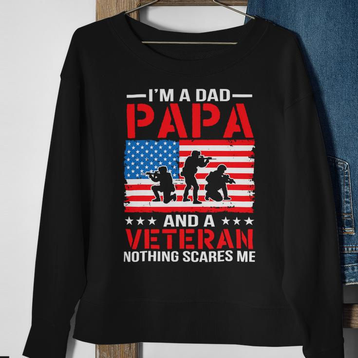 Mens Im A Dad Papa And A Veteran For Dad Fathers Day Grandpa 22 Sweatshirt Gifts for Old Women