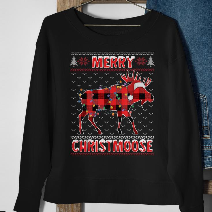 Merry Christmoose Christmas Moose Santa Ugly Sweater Sweatshirt Gifts for Old Women