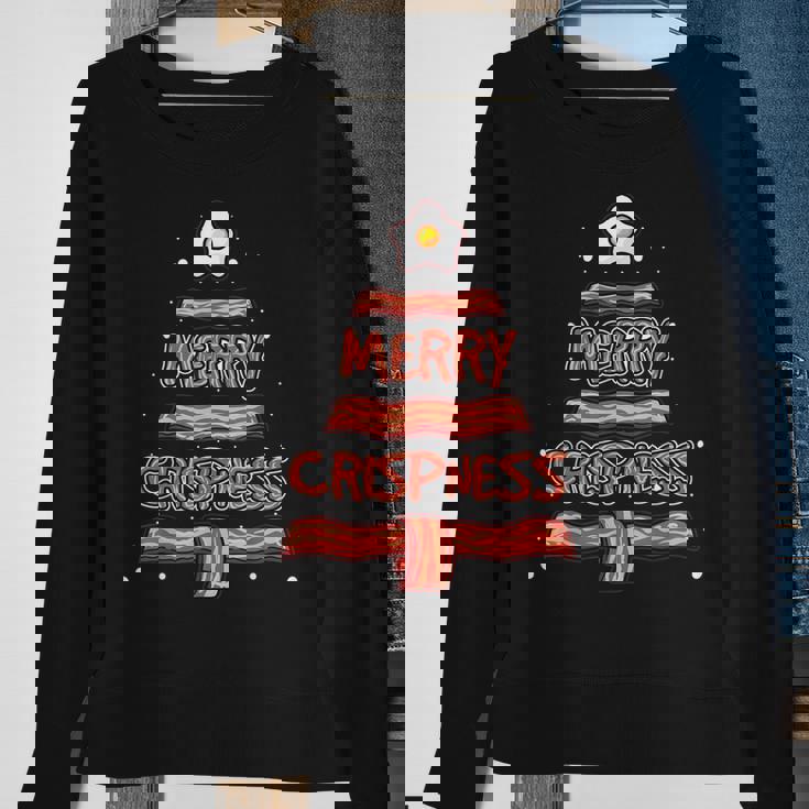 Merry Crispness Oh Bacon Tree Bbq Ugly Christmas Sweater Sweatshirt Gifts for Old Women