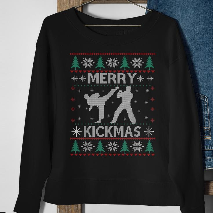 Merry Kickmas Taekwondo Christmas Ugly Sweater Xmas Sweatshirt Gifts for Old Women