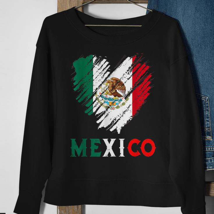 Mexico City Mexican Flag Heart Viva Mexico Independence Day Sweatshirt Gifts for Old Women