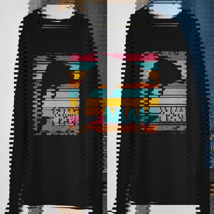 Miami Resident Vintage Dolphin Silhouette Souvenir Sweatshirt Gifts for Old Women Miami Resident Vintage Dolphin Silhouette Souvenir Sweatshirt Gifts for Old Women