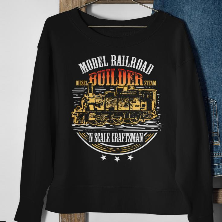 Model Railroad Builder Quote N Scale Craftsman Sweatshirt Gifts for Old Women