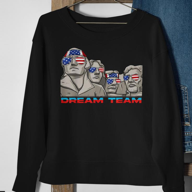 Mount Rushmore 4Th Of July Funny Patriotic Presidents Team 1 Sweatshirt Gifts for Old Women
