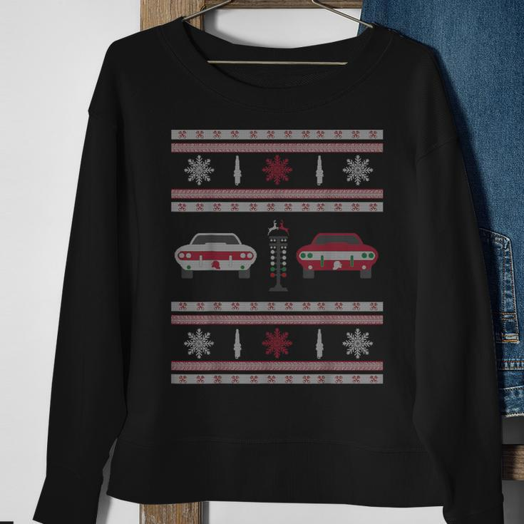Muscle Cars Drag Racing Ugly Christmas Sweater Sweatshirt Gifts for Old Women