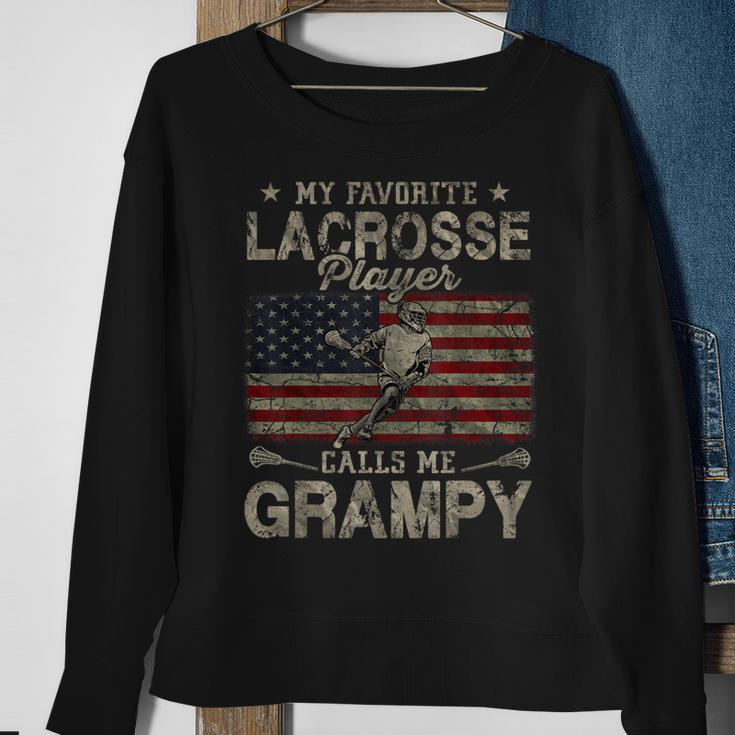 My Favorite Lacrosse Player Calls Me Grampy Fathers Day Sweatshirt Gifts for Old Women