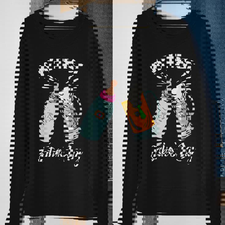 My Fisrt Fathers Day New Dad Gifts Matching Daddy And Baby Sweatshirt Gifts for Old Women