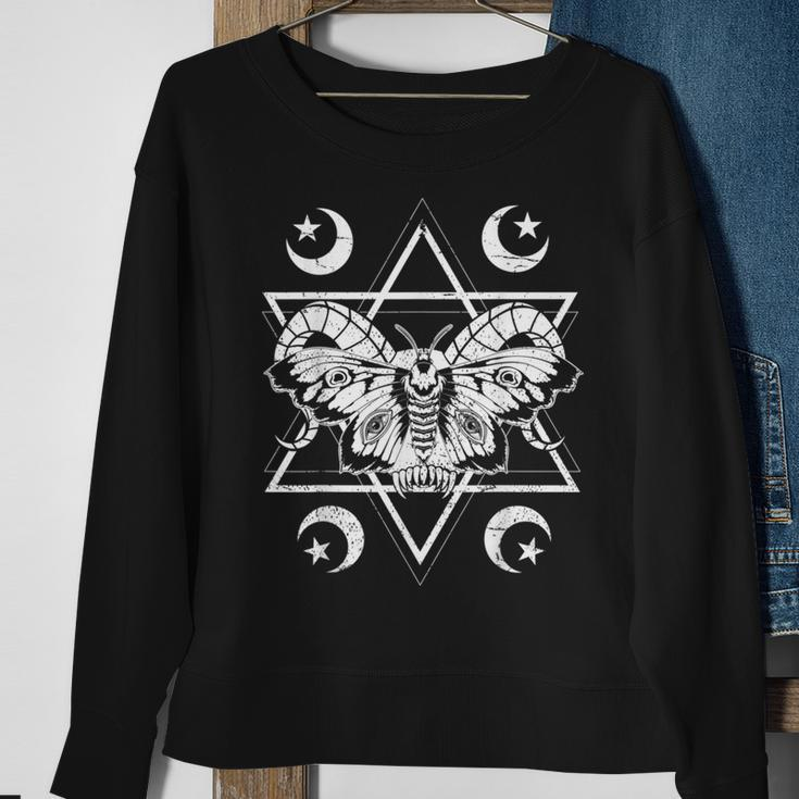 Mysticism Pagan Moon Wiccan Scary Insect Moth Occult Sweatshirt Gifts for Old Women