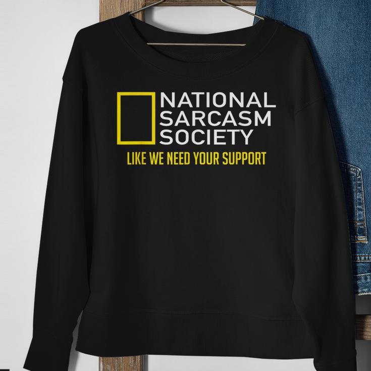 National Sarcasm Society Satirical Parody Sarcasm Sweatshirt Gifts for Old Women