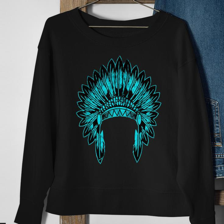 Native Ameircan Feather Headdress Pride Indian Chief Costume Sweatshirt Gifts for Old Women