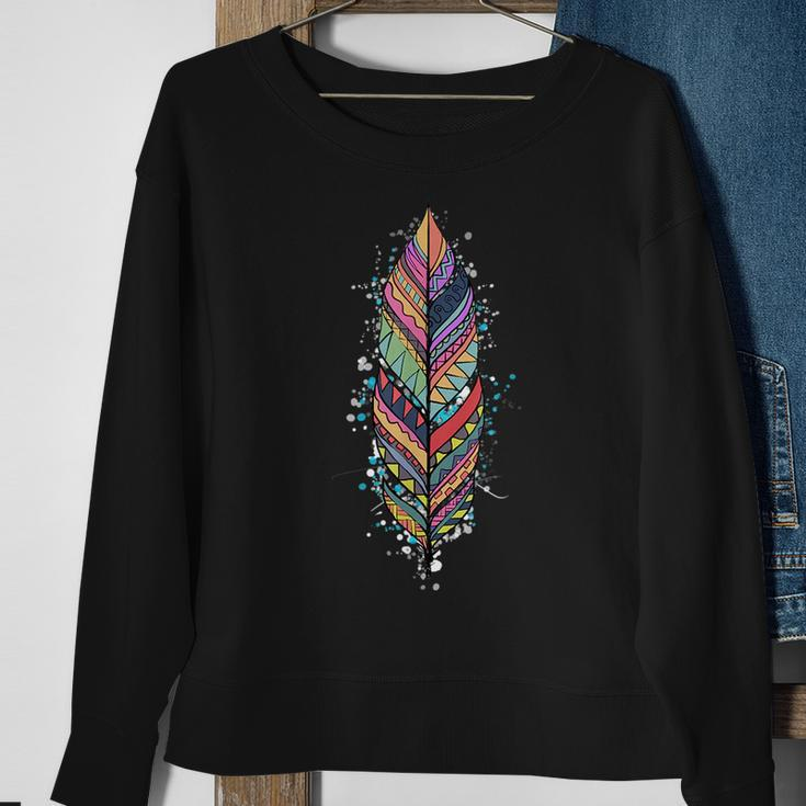 Native American Feather Indian Design Sweatshirt Gifts for Old Women