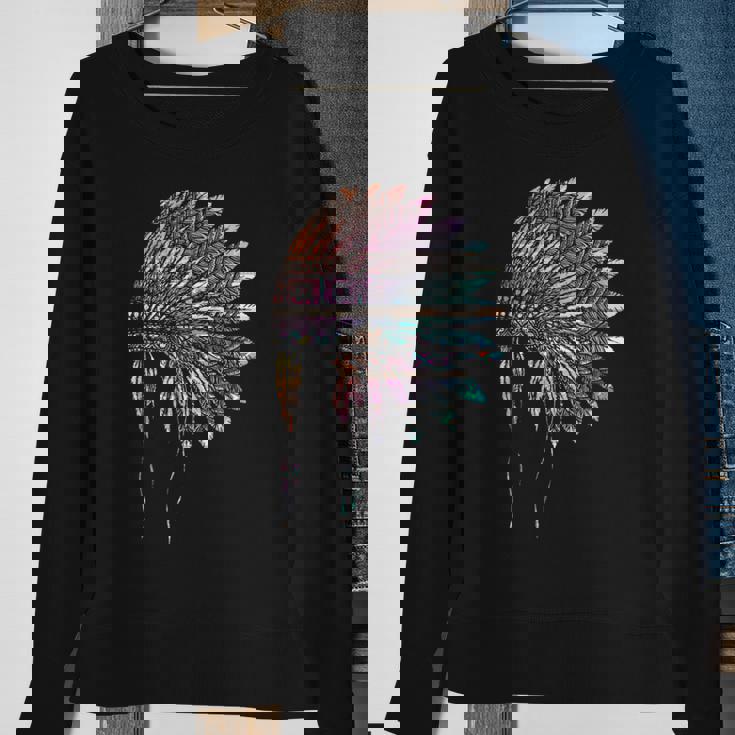 Native American Heritage Headdress Feathers Native American Sweatshirt Gifts for Old Women