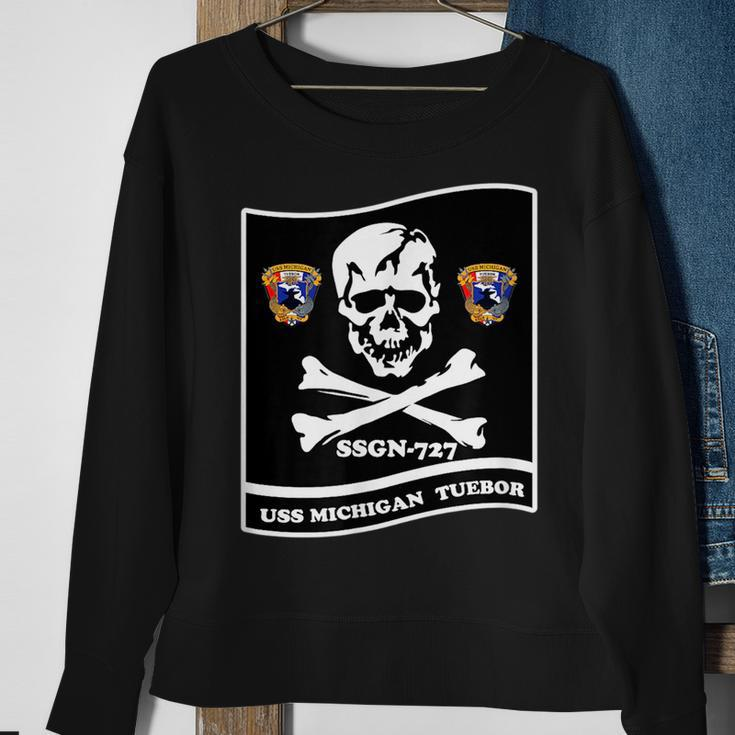 Navy Submarine Uss Michigan Ssgn727 Skull Image Sweatshirt Gifts for Old Women