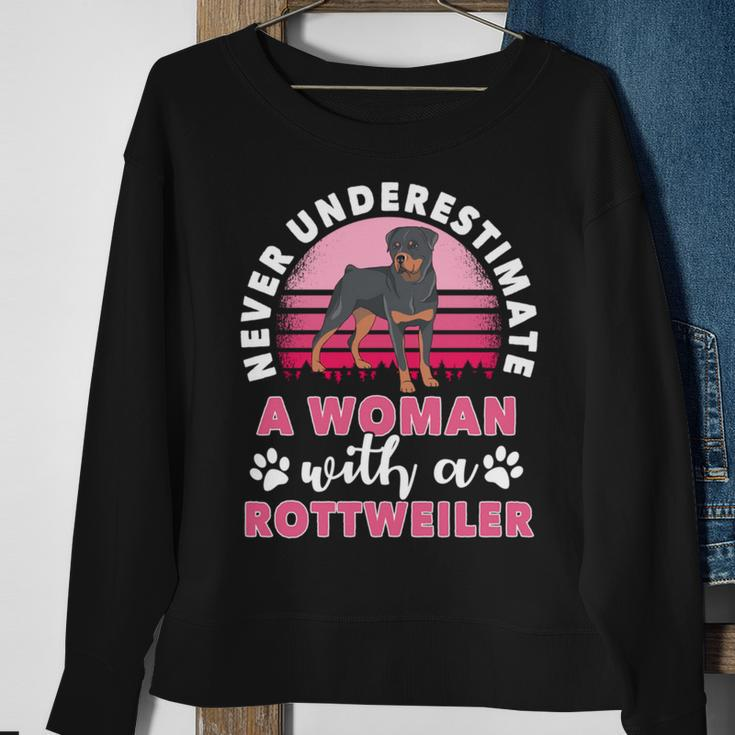 Never Underestimate A Man With A Rottweiler Sweatshirt Gifts for Old Women