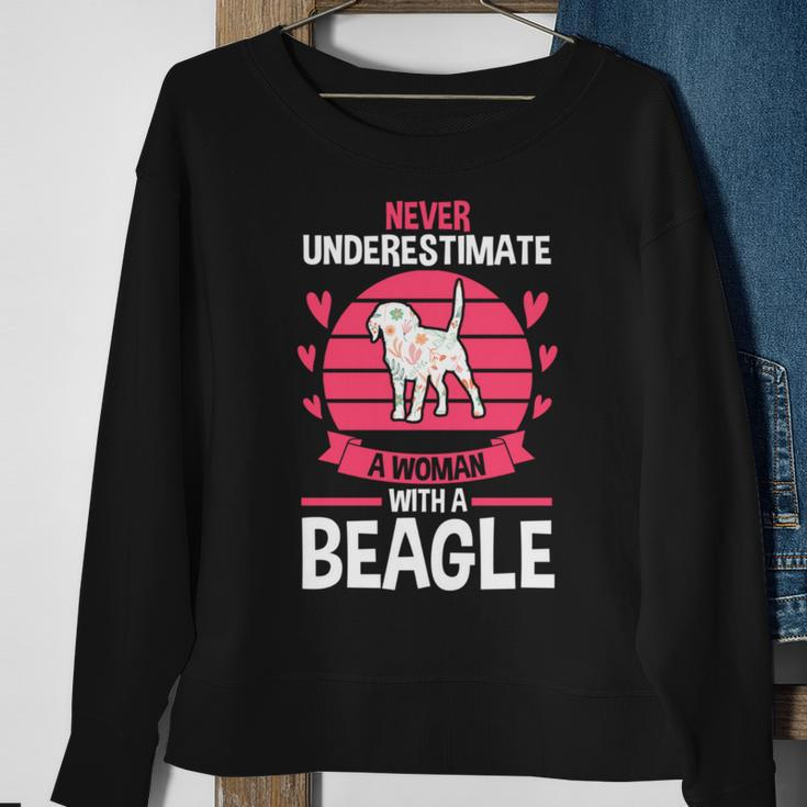 Never Underestimate A Woman With A Beagle Sweatshirt Gifts for Old Women