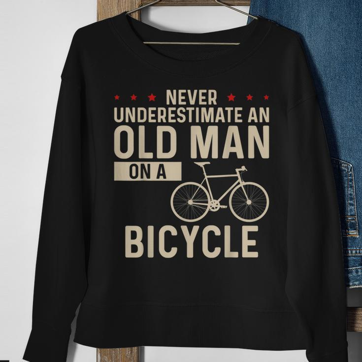 Never Underestimate An Old Man On A Bicycle Old Guy Cycling Sweatshirt Gifts for Old Women