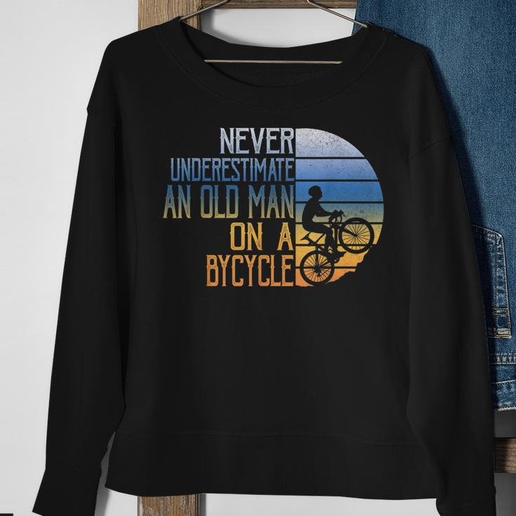 Never Underestimate An Old Man Road Bike Gift For Mens Sweatshirt Gifts for Old Women