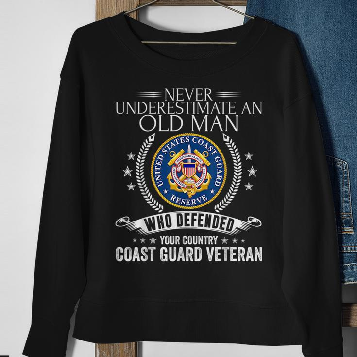 Never Underestimate An Old Man Us Coast Guard Veteran Funny Veteran Funny Gifts Sweatshirt Gifts for Old Women