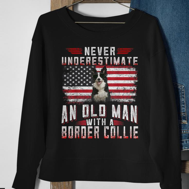 Never Underestimate An Old Man With A Border Collie Vintage Old Man Funny Gifts Sweatshirt Gifts for Old Women