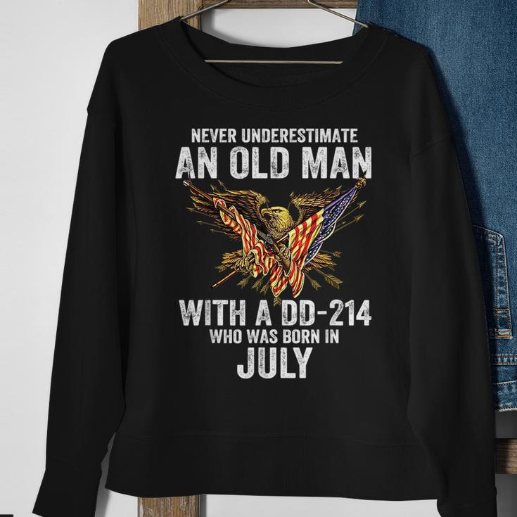 Never Underestimate An Old Man With A Dd214 Born In July Old Man Funny Gifts Sweatshirt Gifts for Old Women