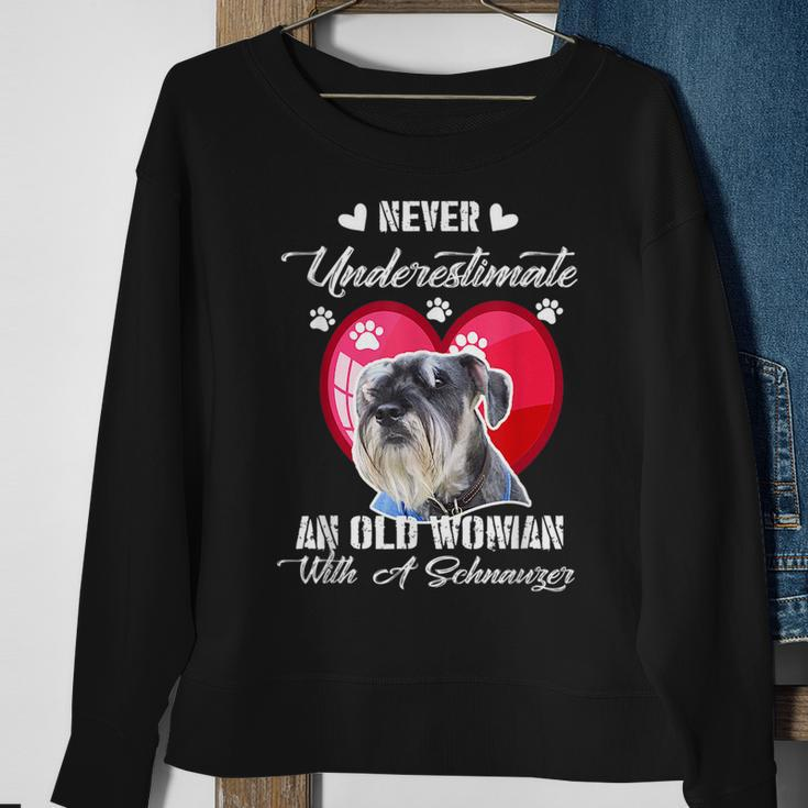 Never Underestimate An Old Woman With A Schnauzer Dog Lover Sweatshirt Gifts for Old Women
