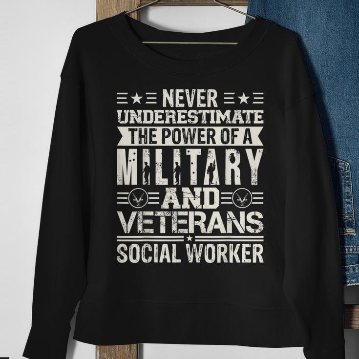 Never Underestimate The Power Of A Military And Veterans Sweatshirt Gifts for Old Women
