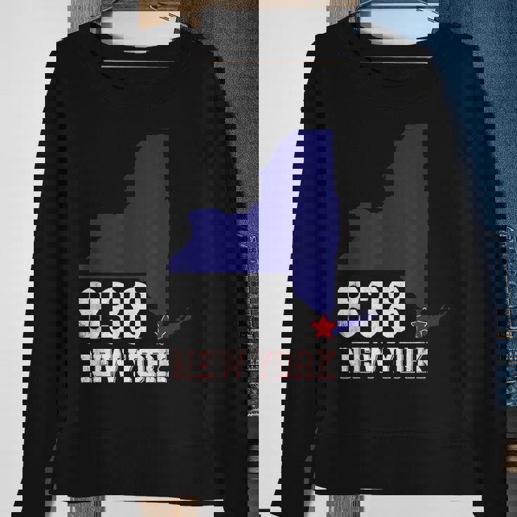 New York Area Code 838 New York Ny Map Sweatshirt Gifts for Old Women