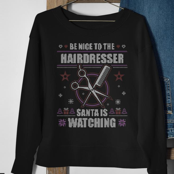 Be Nice To The Hairdresser Ugly Christmas Sweater Stylist Sweatshirt Gifts for Old Women