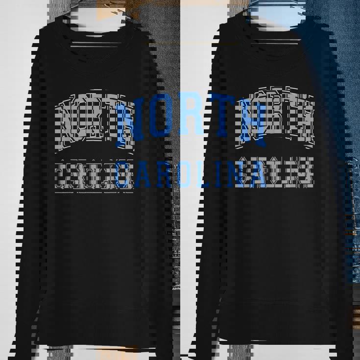 North Carolina Vintage State Nc Blue Text Sweatshirt Gifts for Old Women