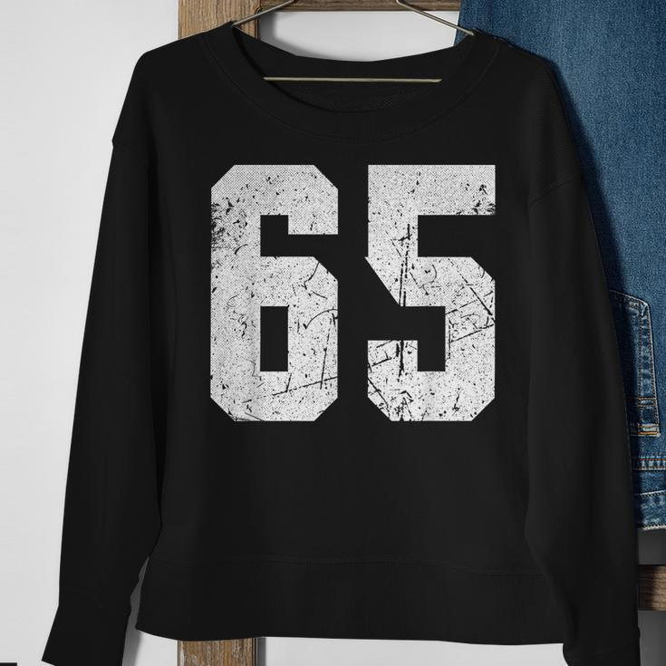 Number 65 Sport Jersey Birthday Age Lucky No White Vintage Sweatshirt Gifts for Old Women