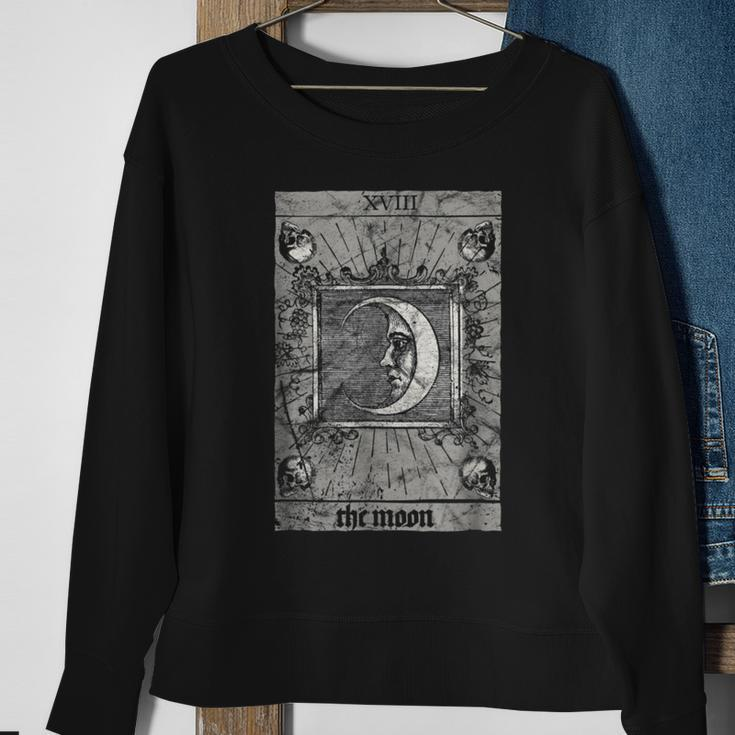 Occult The Moon Tarot Card Vintage Esoteric Horror Tarot Sweatshirt Gifts for Old Women
