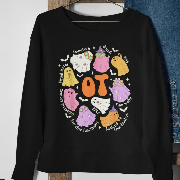 Occupational Therapy Ot Ota Cute Ghost Hippie Halloween Sweatshirt Gifts for Old Women