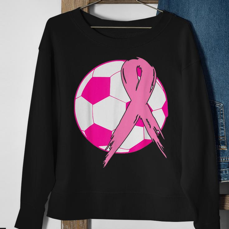 In October We Wear Pink Soccer Breast Cancer Awareness Sweatshirt Gifts for Old Women