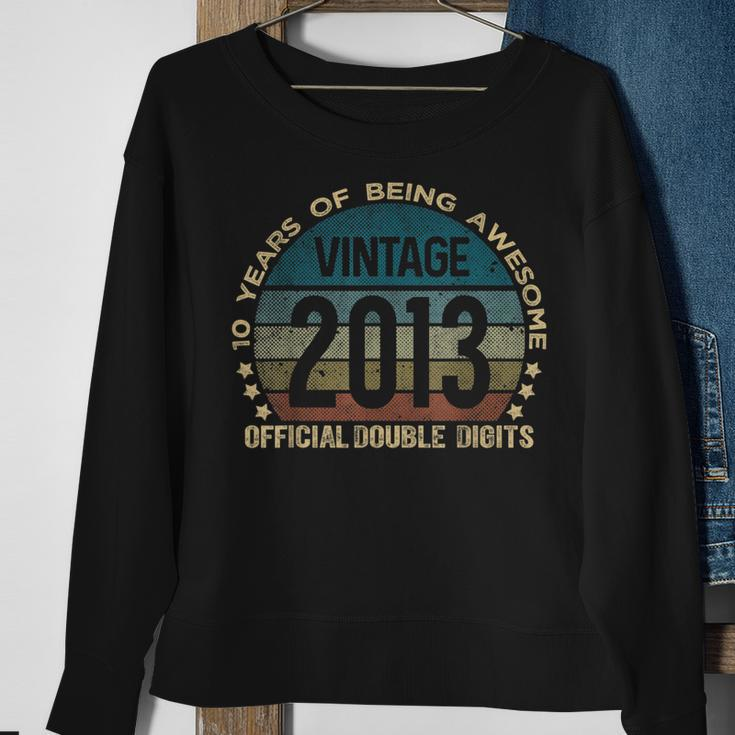 Official Double Digits 10Th Birthday 10 Year Old Vintage Sweatshirt Gifts for Old Women