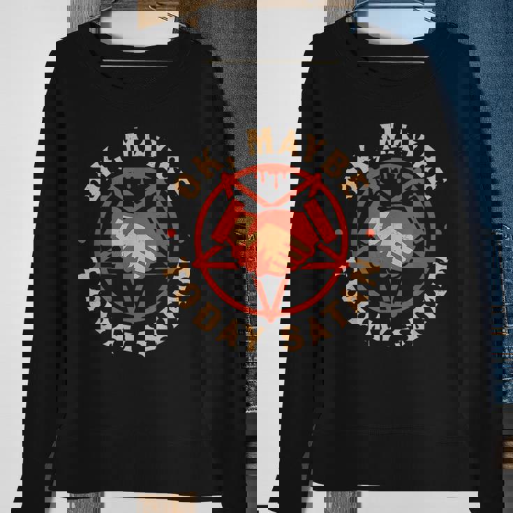 Ok Maybe Today Satan Retro Vintage Halloween Vintage Halloween Sweatshirt Gifts for Old Women