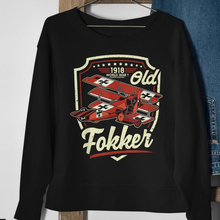 Old Fokker Ww1 Ww1 Plane German Fokker Sweatshirt Gifts for Old Women