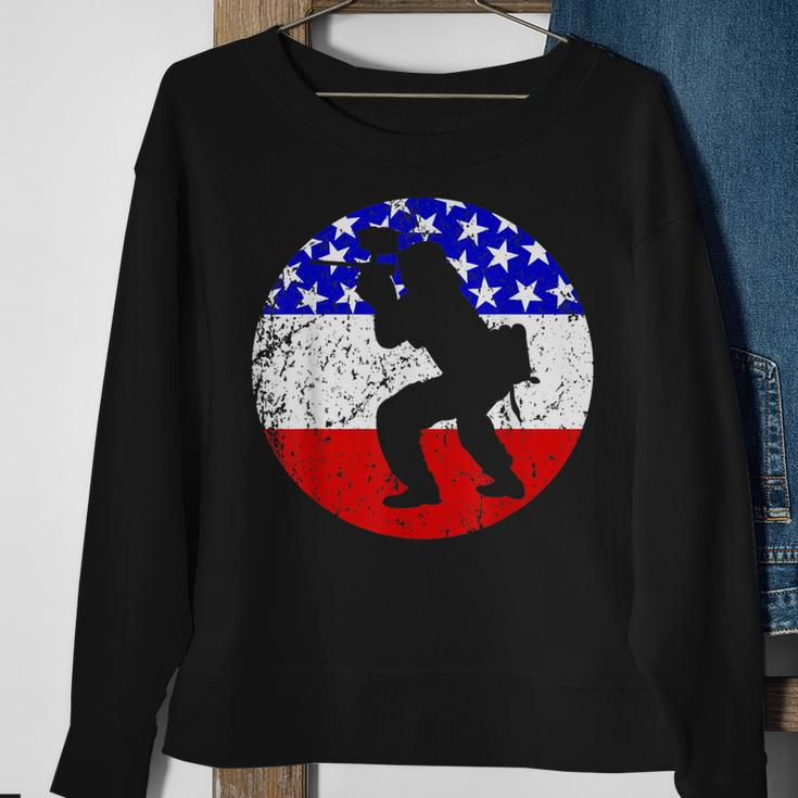 Paintball Retro Paintball Player American Flag Sweatshirt Gifts for Old Women