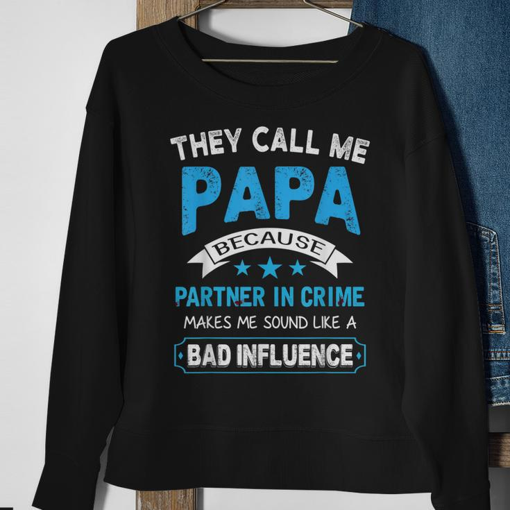 Papa Partner In Crime Grandpa Gift From Grandchildren Sweatshirt Gifts for Old Women