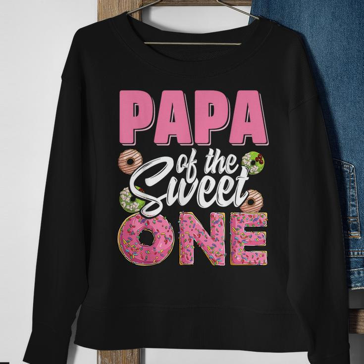 Papa Of The Sweet One Birthday 1St B-Day Donut One Party Sweatshirt Gifts for Old Women