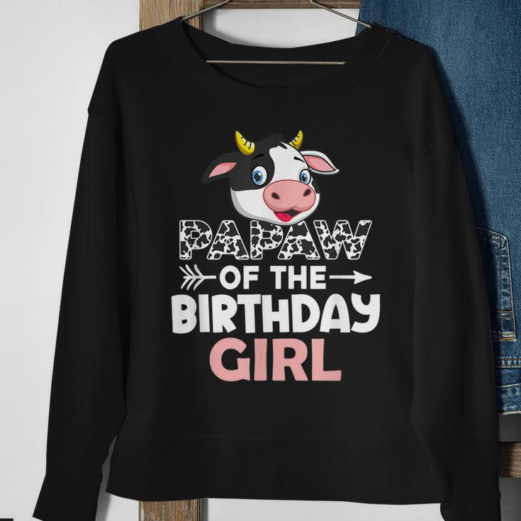 Papaw Of The Birthday Girl Cows Farm Cow Papaw Sweatshirt Gifts for Old Women
