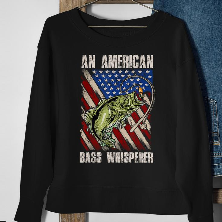 Patriotic Anglers American Bass Whisperer Fisherman Sweatshirt Gifts for Old Women