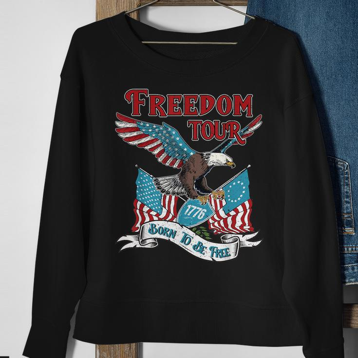 Patriotic Eagle American 4Th Of July 1776 Freedom Born Free Sweatshirt Gifts for Old Women