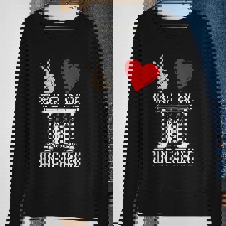 Peace Love Gong Ageng Indonesian Instrument Music Sweatshirt Gifts for Old Women