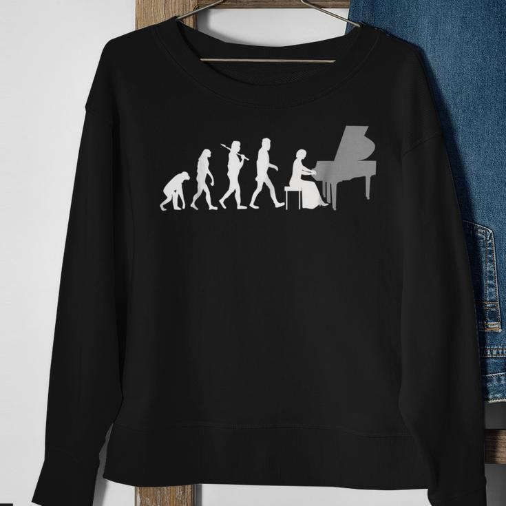 Piano Player Evolution Funny Music Piano Funny Gifts Sweatshirt Gifts for Old Women