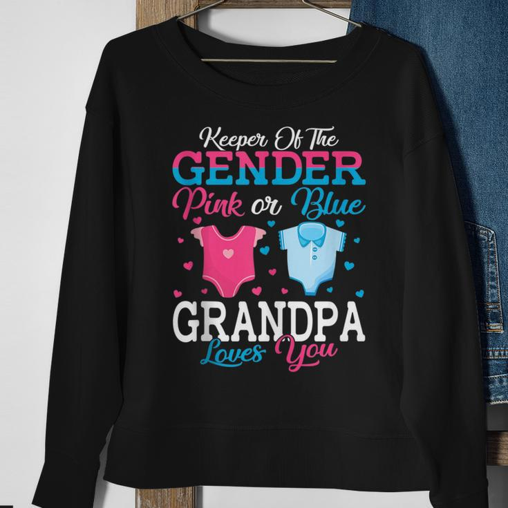 Pink Or Blue Grandpa Keeper Of The Gender Grandpa Loves You Sweatshirt Gifts for Old Women