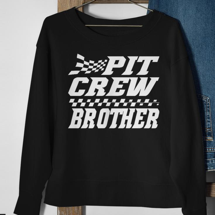 Pit Crew Brother Hosting Race Car Birthday Matching Family Sweatshirt Gifts for Old Women
