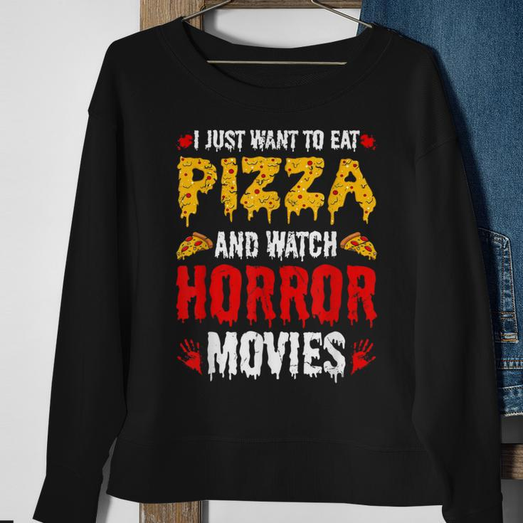 Pizza & Horror Movies Movies Sweatshirt Gifts for Old Women