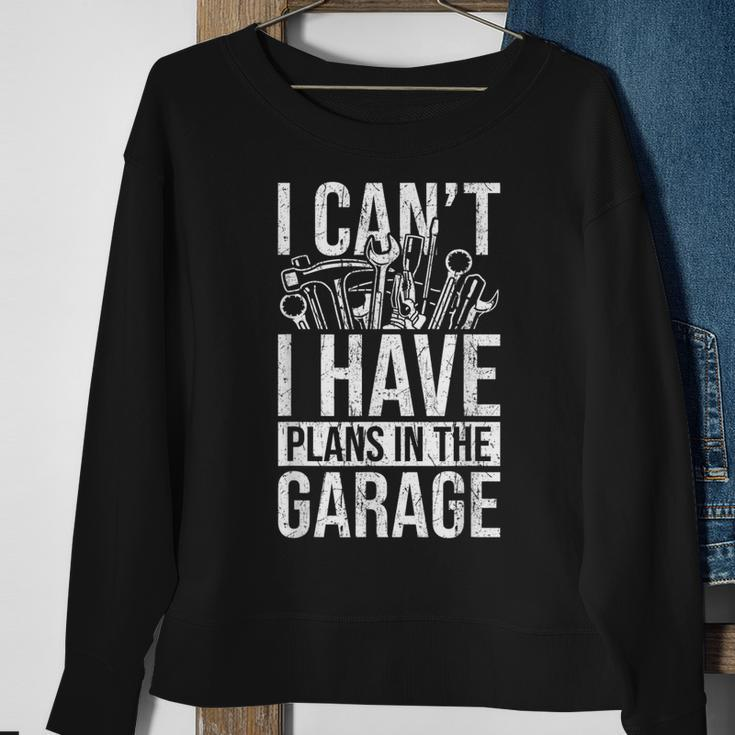 Plans In The Garage Dad Auto Mechanic Repairman Car Fix Sweatshirt Gifts for Old Women